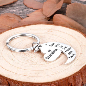 Grandma Christmas Birthday Gifts Keychain I Love You to The Moon and Back Gifts for Grandmother Mothers Day Valentine Gifts from Grandchild Grandson Goddaughter to Grandmother Gifts Jewelry