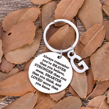 Load image into Gallery viewer, Inspirational Christmas Gifts for Son Daughter Keychain Personalized Initial Charm Valentine Women Men Friends Teens Sweet 16 Birthday College Graduation Gifts for Teenage Boy Girls Gifts Him Her
