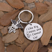 Load image into Gallery viewer, Funny Nurse Appreciation Keychain Gifts for Phlebotomist Nurse Assistant Intern Nursing Coworkers Phlebotomy Technician Nurse Graduation Key Chain RN Medical Students Women Men LPN Jewelry Presents
