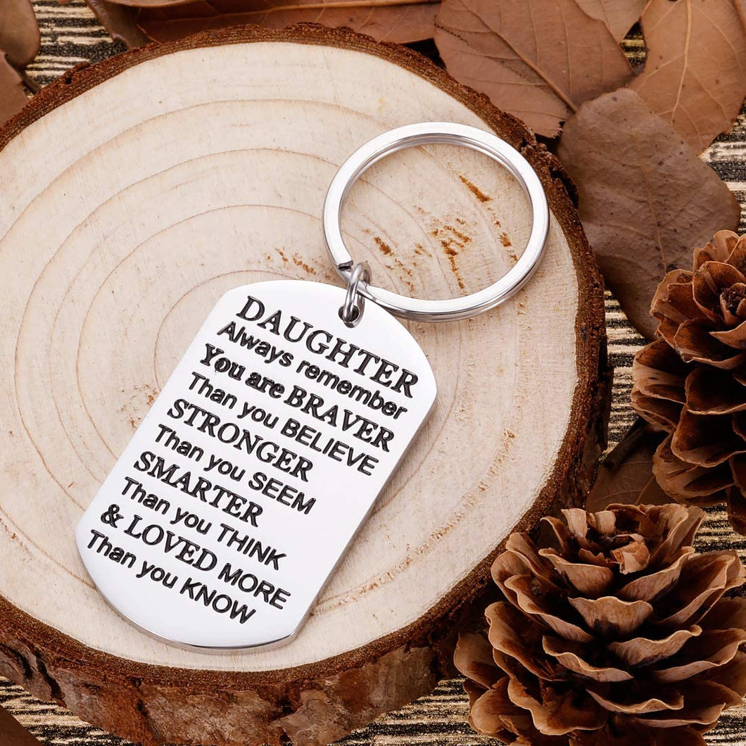 Inspirational Christmas Gifts for Daughter Keychain Stocking Stuffers for Her from Mom Dad Father to Daughter Teen Adult Women Teenage Girls Kids Birthday Gradation Bride Wedding Gifts Presents