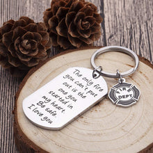 Load image into Gallery viewer, Firefighter Keychain gifts For Men Him Fireman Husband Boyfriend First Responder Gifts I Love You Key chain For Anniversary Birthday Wedding Gifts For Hubby Valentine Gifts Firefighter charm
