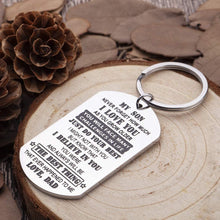 Load image into Gallery viewer, Gifts for Son Keychain Inspirational Birthday Gifts for Teenage Boys Men from Dad Mom to Son Kids Motivational Gifts College high School Graduation Key Ring Wedding Presents for Him
