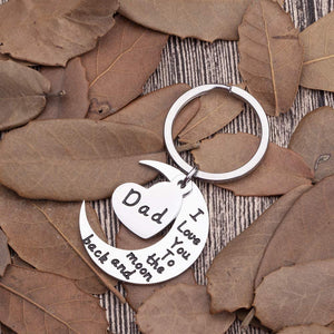 Dad Christmas Gifts Keychain Fathers Day Birthday Gifts For Daddy Step Dad To Be Husband From Daughter Son Kids Wife I Love You To The Moon Key Ring Father Of The Bride Wedding Anniversary Men Him