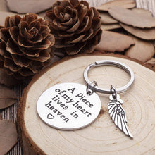 Load image into Gallery viewer, Memorial Gifts Keychain Remembrance Gifts A Piece of My Heart Lives in Heaven Honor Gifts in Memory of Pet Baby Loss Mom Dad Grandpa Loss Memorial Gifts Sympathy Gifts
