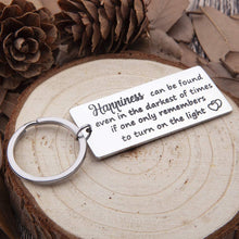 Load image into Gallery viewer, Encouragement Keychain Gifts for Women Teens Happiness Can Be Found in The Darkest of Times Harry Potter Key Ring Daughter Son Gifts Inspirational Motivational Gifts for Girls Boys Men
