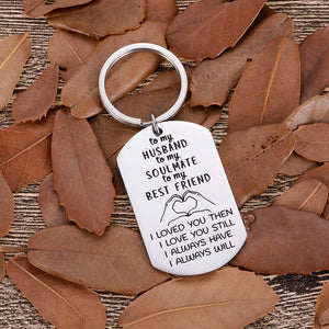 To Husband Gifts Valentine Day For Him Men from wife To My Soulmate Husband Keychain I Love You Anniversary Gifts for Hubby Birthday Wedding Fiance Groom Wedding Gifts key chain from her