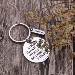 Coach Gifts For Men Women Coach Keychain Basketball Football Cheer A Great Coach Is Hard To Find Thank You Gifts For Coaches Soccer Gymnastics Retirement Appreication Gifts