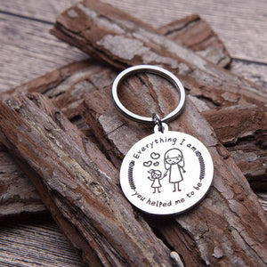 Keychain Gifts for Mom Mothers Day Birthday Gifts for Mom Keychain Gifts from Daughter Son Everything I Am You Helped Me to Be Mother’s Day Gifts Presents for Mother Mum
