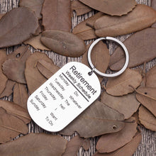 Load image into Gallery viewer, Funny Retirement Gifts Keychain for Men Women Coworker Retiree Calendar Gag Gifts Leaving Gifts for Dad Mom Nurses Teacher Military Army USAF Navy Dog Tag Key Ring
