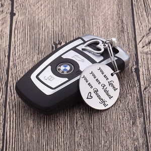 Inspirational Gifts Encouragement Keychain for Her Teens Teenage Girls Sister in Law Young Women Friends Birthday Valentine Day Gifts for Daughter Niece Key Chain Dog Tag for Her Presents