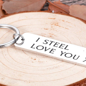 11th Wedding Anniversary Steel Gifts for Him Her Keychain I Steel Love You Husband Wife 11th Valentine Gifts for Men Women Hubby Wifey Old Couple Gifts for Christmas Funny Boyfriend Girlfriend