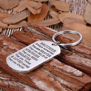 Brother Keychain Inspirational Christmas Gifts for Borther Him from Sister Brother Siblings Stocking Stuffers for Teen Adult Men Teenage Boys Kids Birthday Gradation Wedding Gifts Presents