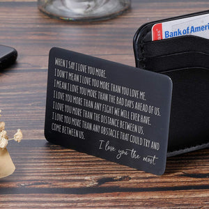 Wallet Insert Card Christmas Gifts for Him Her Husband Boyfriend Valentine Anniversary Birthday Gifts Mini Love Note Wedding Engagement Gifts Men