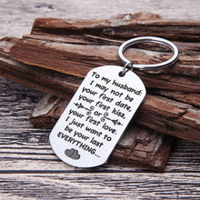Load image into Gallery viewer, Vanlentine’s Day Gifts for Him Her Wife Husband Keychain Gift for Boyfriend Girlfriend, Stocking Stuffer Anniversary Wedding Gifts for Mens Keychain I May Not Be Your First Date Kiss or Love
