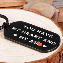 Load image into Gallery viewer, Valentine Day Gifts Keychain for Him Husband Boyfriend Christmas You Have My Heart and My As Anniversary Birthday Gifts for Man Fiance Groom Engagement Wedding Couple Gag Gifts from Her (Black)
