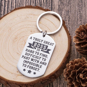 Boss Keychain Appreciation Gifts for Mentor Leader Coworker Leaving Going Away Gifts Supervisor Retirement Thank You Birthday Gifts Colleague Men Women Goodbye Farewell Christmas Presents