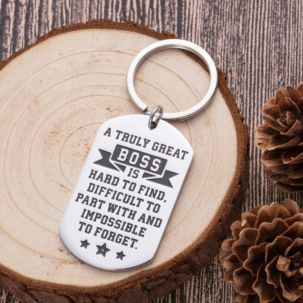 Boss Keychain Appreciation Gifts for Mentor Leader Coworker Leaving Going Away Gifts Supervisor Retirement Thank You Birthday Gifts Colleague Men Women Goodbye Farewell Christmas Presents