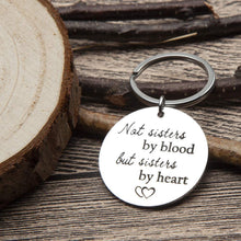 Load image into Gallery viewer, Best Friend Sister Gifts Keychain Key Ring Tag Charm Pendant Family Friendship Gift for Best Friends BFF Teens Girls Women Not Sister by Blood But Sister by Heart Birthday
