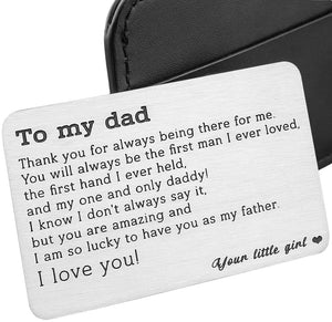 Daughter to Dad Wallet Insert Card Gifts For Dad Valentine Fathers Day Birthday Gifts From Daughter To My Step Dad To Be Husband Kids I Love You Father Of The Bride Step Father Men Him