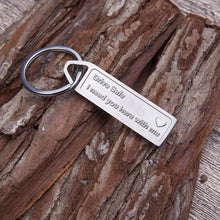 Load image into Gallery viewer, Drive Safe Keychain Handsome I Love You Engraved Keychain Christmas Gifts Key Tag Best Stocking Stuffers Birthday Gifts for Men Boyfriend Husband Dad Couples Trucker Gifts Love Keychains for Him Men
