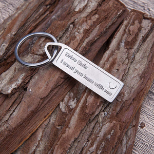 Drive Safe Keychain Handsome I Love You Engraved Keychain Christmas Gifts Key Tag Best Stocking Stuffers Birthday Gifts for Men Boyfriend Husband Dad Couples Trucker Gifts Love Keychains for Him Men
