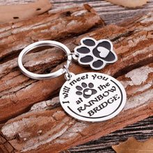 Load image into Gallery viewer, Loss of Pet Cat Dog Memorial Keychain Remembrance Gifts For Pet Owner Dog Mom Memory Sympathy Gifts For Loss Of Dog Cat Loss Gifts Keepsake For Dog Lover Cat Paw Print Keyring
