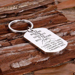 To Husband Gifts Valentine Day For Him Men from wife To My Soulmate Husband Keychain I Love You Anniversary Gifts for Hubby Birthday Wedding Fiance Groom Wedding Gifts key chain from her