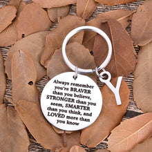 Load image into Gallery viewer, Inspirational Christmas Gifts for Son Daughter Keychain Personalized Initial Charm Valentine Women Men Friends Teens Sweet 16 Birthday College Graduation Gifts for Teenage Boy Girls Gifts Him Her
