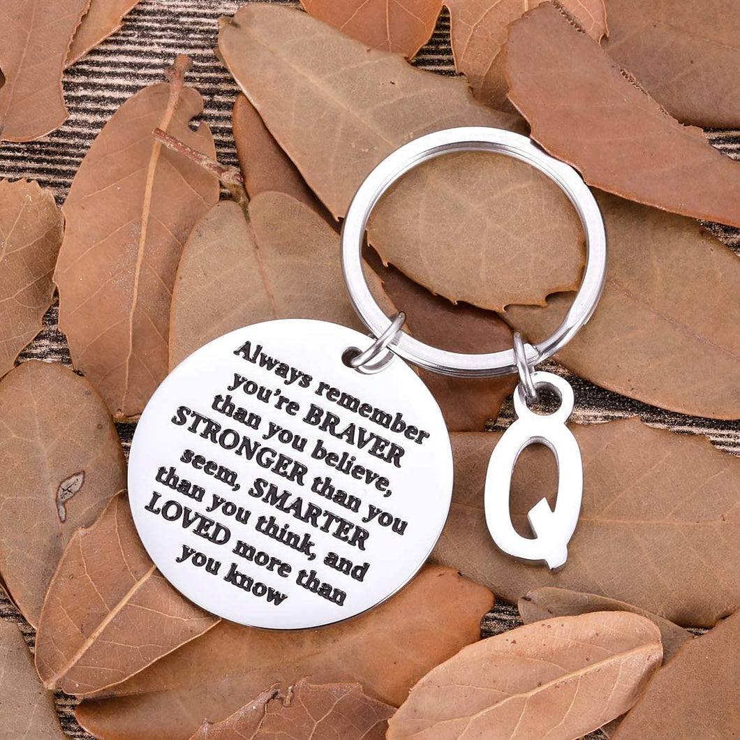 Inspirational Christmas Gifts for Son Daughter Keychain Personalized Initial Charm Valentine Women Men Friends Teens Sweet 16 Birthday College Graduation Gifts for Teenage Boy Girls Gifts Him Her