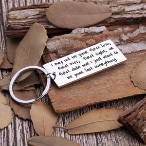 Husband Gifts for Fathers Day Anniversary from Wife Couple Keychains Boyfriend Girlfriend Birthday Wedding Love Key Ring Gifts for Him Her Men Women I Just Want to Be Your Last Everything Dog Tag