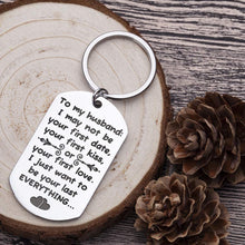 Load image into Gallery viewer, Vanlentine’s Day Gifts for Him Her Wife Husband Keychain Gift for Boyfriend Girlfriend, Stocking Stuffer Anniversary Wedding Gifts for Mens Keychain I May Not Be Your First Date Kiss or Love
