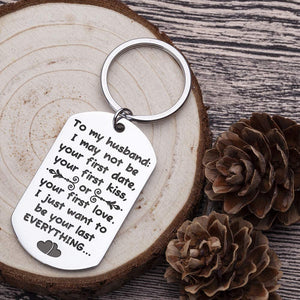 Vanlentine’s Day Gifts for Him Her Wife Husband Keychain Gift for Boyfriend Girlfriend, Stocking Stuffer Anniversary Wedding Gifts for Mens Keychain I May Not Be Your First Date Kiss or Love