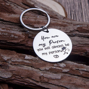 Best Friend Gits Keychain You Are My Person Key Ring Inspirational Gits Friendship Gits Personalized Engraved Keychain Pendant Couple Key Chains for Him Her Women Men Teen Girls