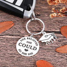 Load image into Gallery viewer, Funny Senior class of 2021 Graduation Gifts Keychain For Her Female Nurse Women Girls From Dad Mom Stepfather from Middle High College Medical Law Dental School Grad Gifts Boyfriend Girlfriend Keyring
