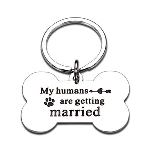 Dog Tags Personalized for Wedding Pets Dog Engagement Gifts for Couples Announcement Mom Bride to be Gifts for Couples Dog Lovers Owner Pet Accessories for Cat Dad Mom My Humans are Getting Married