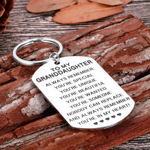 Load image into Gallery viewer, Granddaughter Christmas Stocking Gifts Inspirational Keychain Jewelry from Grandma Grandpa to Granddaughter Valentine for Grand Kids Her Teen Adult Women Teenage Girls Mothers Day Graduation Gifts
