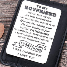 Load image into Gallery viewer, to My Boyfriend Christmas Valentine Gifts Wallet Card Insert for Him Men from Girlfriend to Boyfriend Husband to Be Stocking Suffers Anniversary Birthday Gifts I Love You Note Engagement Gifts Fiance
