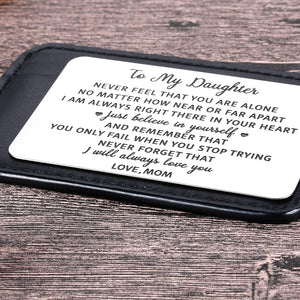 Mother To Daughter Wallet Card Inserts Christmas Valentine Gifts for step daughter from Mom Graduation Mothers Day 16 18th Birthday For Her Teen Adult Women Teenage Girls Inspirational Gifts