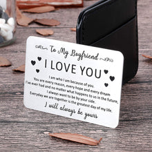 Load image into Gallery viewer, to My Boyfriend Christmas Gifts Wallet Card Insert for Him Men from Girlfriend to Boyfriend Husband to Be Valentine Stocking Suffers Anniversary Birthday Gifts I Love You Note Engagement Gifts Fiance
