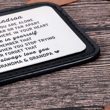 Load image into Gallery viewer, to My Grandson Wallet Card Inserts Christmas Valentine Gifts for Grandchild from Grandma Grandpa Graduation Fathers Day Sweet 16th Birthday Gifts for Him Teens Adult Men Teenage Boys Inspirational
