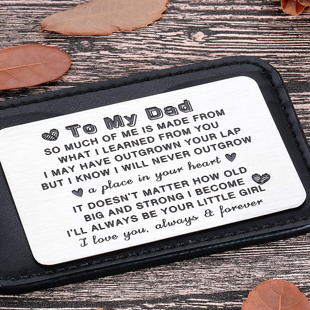 Daughter To My Dad Wallet Insert Card Gifs For Dad Fathers Day Gifs Dad Valentine Birthday From Daughter To Step Dad To Be Husband Kids I Love You Dad Step Father Figure Wedding Men Him