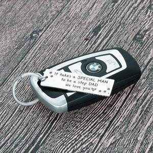 Stepdad New Husband Keychain Gifts From Wife Kids To New Dad Step Dad Father’s Day Birthday Wedding Gifts For Non-Biological Dad Father Figure From Daughter Son To Step Daddy Keyring