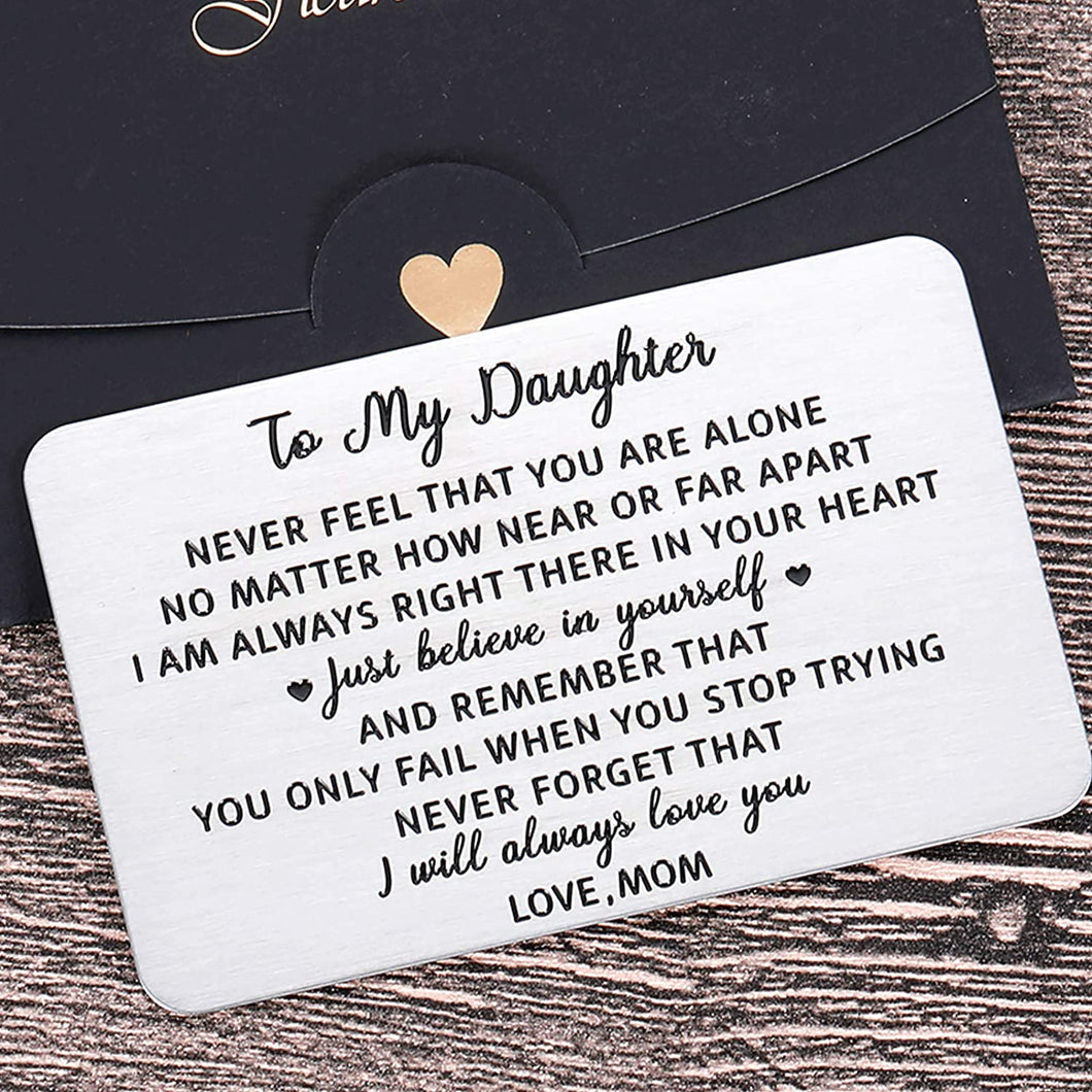Mother To Daughter Wallet Card Inserts Christmas Valentine Gifts for step daughter from Mom Graduation Mothers Day 16 18th Birthday For Her Teen Adult Women Teenage Girls Inspirational Gifts