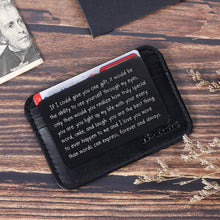 Load image into Gallery viewer, Wallet Insert Card Black Christmas Gifts for Him Her Men Husband Valentine from Wife Girlfriend Boyfriend Anniversary Birthday Gifts Mini Love Note Wedding Engagement Gifts for Groom Fiance
