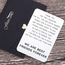 Load image into Gallery viewer, Friendship Gifts Wallet Card Insert For Best Friends Men Women Christmas Valentine Appreciation Birthday Gifts For Friends Bff Besties Gal Male Female Friends Thank You Gifts For Him Her Long Distance
