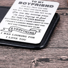 Load image into Gallery viewer, to My Boyfriend Christmas Valentine Gifts Wallet Card Insert for Him Men from Girlfriend to Boyfriend Husband to Be Stocking Suffers Anniversary Birthday Gifts I Love You Note Engagement Gifts Fiance
