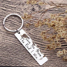 Load image into Gallery viewer, Husband Wife Keychain Christmas Gifts for Him Her I Love You More The End I Win Key Chain for Boyfriend Anniversary Presents Girlfriend Birthday Wedding for Fiance Funny Man Woman Present Jewelry

