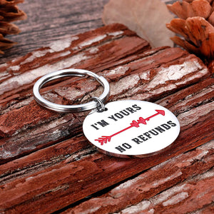 Boyfriend Girlfriend Christmas Birthday Gifs Funny I’m Yours Keychain Valentine Day for Him Her Husband Wife Anniversary for Man Women Fiance Bride Groom Engagement Wedding Keychain