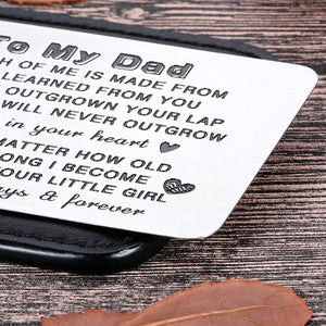 Daughter To My Dad Wallet Insert Card Gifs For Dad Fathers Day Gifs Dad Valentine Birthday From Daughter To Step Dad To Be Husband Kids I Love You Dad Step Father Figure Wedding Men Him