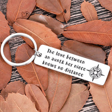 Load image into Gallery viewer, Aunt and Niece Keychain Christmas Gifts for Women Auntie Niece Mothers Day Graduation Birthday Valentine Going to School College for Aunts Nieces Women Keyring Tag Thanksgiving to Aunt Niece Jewelry
